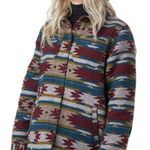 Stoic Aztec Western Print Shirt Jacket Shacket Women's Size XLarge Brown Photo 0