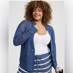 Torrid  Cardigan Sweater Size 0/ Large Open Knit Button Front New Oversized Photo 3