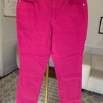 Crown & Ivy  Bougainvillea Pink Skinny Jeans Pants Bright Coastal Vaca Resort Y2K Photo 0