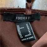 Forever 21 Brown satin crop top cowl neck with adjustable straps  Going Out Top M Photo 2