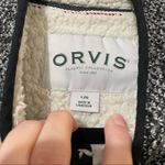 Orvis  Black White Quarter Zip Pullover Sweater Womens L Sherpa Lined Cabincore Photo 4