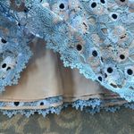 TALULAH LA MAISON  Infatuation Floral Lace Mini Dress Blue Tan Small Photo 6