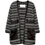 Malene Birger Erista Tweed channel pocket black white loose fit Jacket blazer L Size L Photo 0