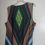 MSK XL Multicolor Sleeveless Geometric Pattern Dress Green Photo 9