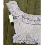 ASTR The Label Women's Lavender Pintuck Tie Front Crop Top Ruffle L NWT Photo 5