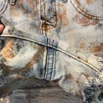 Free People  Floral Distressed Cutoff Denim Shorts Photo 4