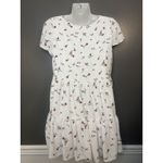 Urban Outfitters Dress Womens Medium White Pink Floral Tiered Babydoll Mini Photo 6