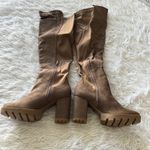 Wild Diva  GOSSIP-10 PLATFORM CHUNKY HEEL OVER THE KNEE HIGH BOOTS TAUPE SIZE 7 Photo 11