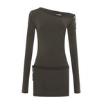 With Jean WITH JÉAN Marga Mini Dress, Chocolate, Small Photo 7