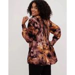 Torrid Brown Black Tan Tie Dye Babydoll Crinkle Gauze Smocked Top 4 4X Long Slv Photo 3