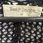 Bear Dance  Black Shawl Look Open Front Fringed Cardigan Crochet Knit Coverups M Photo 7