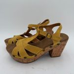 O'Neill  Women's Yellow Cassidy Wedge Cork Leather Ankle Strap Sandals NWT Size 8 Photo 2