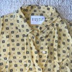 Claudie Pierlot Romila Crepe de Chine Print Mini Shirt Dress Butter Yellow 36 S Photo 4