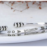 Boutique NEW Unisex Women's Boho 925 Sterling Silver Engraved Cuff Bracelet,‎ Adjustable Photo 4