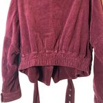 Free People Women's Red Slouchy Dolman Corduroy Moto Jacket Size M Photo 1