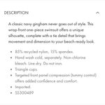 Tommy Bahama  Navy and White Wrap One Piece Swimsuit with V-Neckline Photo 3