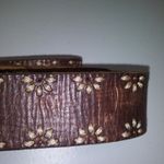 Aeropostale  Vntg Leather Brown Embroidered Boho Women's Belt Size L Photo 3
