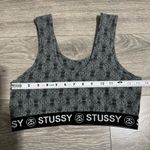 Stüssy Stussy Women Gray Crown Pattern Crop Sport Athletic Bra Size L Photo 9