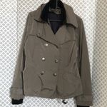EXPRESS  Shiny taupe ski type jacket pea coat women’s‎ size M Photo 2