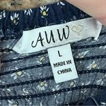 AUW Daisy Floral Milkmaid Mini Dress Blue Coquette Cottagecore Preppy Coastal L Size L Photo 8