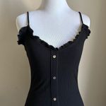 Little black slip on dress/ Spaghetti Strap Dress with Button Detail Photo 6