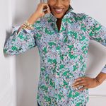 Talbots  Non Iron Perfect Shirt Ditsy Size 10 Button Front Casual Photo 0