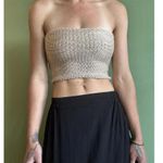 Handmade Knit Lace Up Tube Top Beige Size S Photo 1