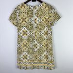 Lulus Dress XS Yellow Ivory Baroque Tile Print Mod Shift Mini Resort Travel Photo 2