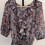 Ted Baker Butterfly Print Ruffle Blouse - 0 Photo 0