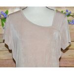 None Another Love Ladies Beige Blouse Top Size L Shiny Slinky Neutral Career Casual Photo 1