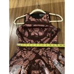 Sachin + Babi SACHI & BABI NOIR METALLIC ROSE GOLD HI-LO Cut Out sleeveless midi floral GOWN 0 Photo 7