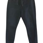 Loft Slim Pockets Dark Wash Tie Waist Raw Hem Jeans Size 30 Photo 0