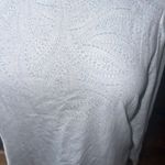 Chico's  blue & white lacy knit scoop neck 3/XL travelcore top Photo 1