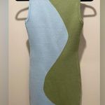 Green & Blue Y2K Abstract Print Bodycon Mini Sleeveless Racerback Tank Dress Photo 8