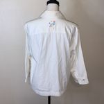 Christopher & Banks  white embroidered beach summer 3/4 sleeve button down shirt Photo 6