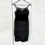 Anac by Kimi Velvet Faux Fur Sleeveless Sheath Dress Black Small Black Photo 7