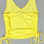 Love j Neon Yellow Halter Ruched Sides Cami Tank Crop Top Shirt Size M 💛 Photo 1