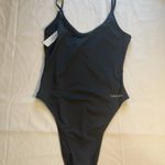 Calvin Klein NWT Black One Piece Swimsuit High Cut Cheeky Minimalist New Size L Photo 14