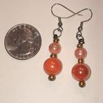 Elegant Orange Rainbow Coated Boho Beaded Earrings Photo 2