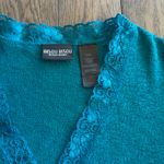 Bisou Bisou  Teal Button Down 3/4 Sleeve Sweater  Photo 1