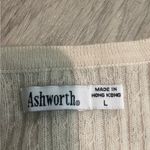 Ashworth  Men's Ribbed Cream V-Neck Sweater Photo 1