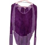 Free People Henley sweater over dyed purple lob sleeve top XS Photo 0