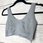 Gray Stretch Lace Full Coverage Sporty Bralette Size Large Photo 1