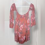Billabong  Women’s Night Fox Smocked Off Shoulder Floral Dress in Ash Rose Photo 3