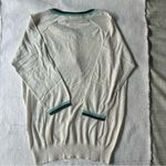 Naketano  White Marble Melange Sweater with Teal Trim Photo 5