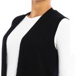 Theory Torina Black Long Sleeveless Merino Wool Duster Cardigan Sweater Sm Photo 4