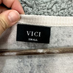 VICI Top Womens Small Gray Snakeskin Animal Print Long Sleeve Lightweight Boho Photo 1