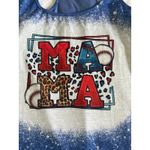 Womens Leopard Print Tank Tops Casual Mom Baseball Graphic Sleeveless Tee Size L Size L Photo 1