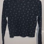 Vibe Sportwear Gray Long sleeve Floral Crop Top Photo 0