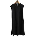 Spanx  AirEssentials Sleeveless Tank Dress Black Midi Belt Slits Pockets Medium Photo 2